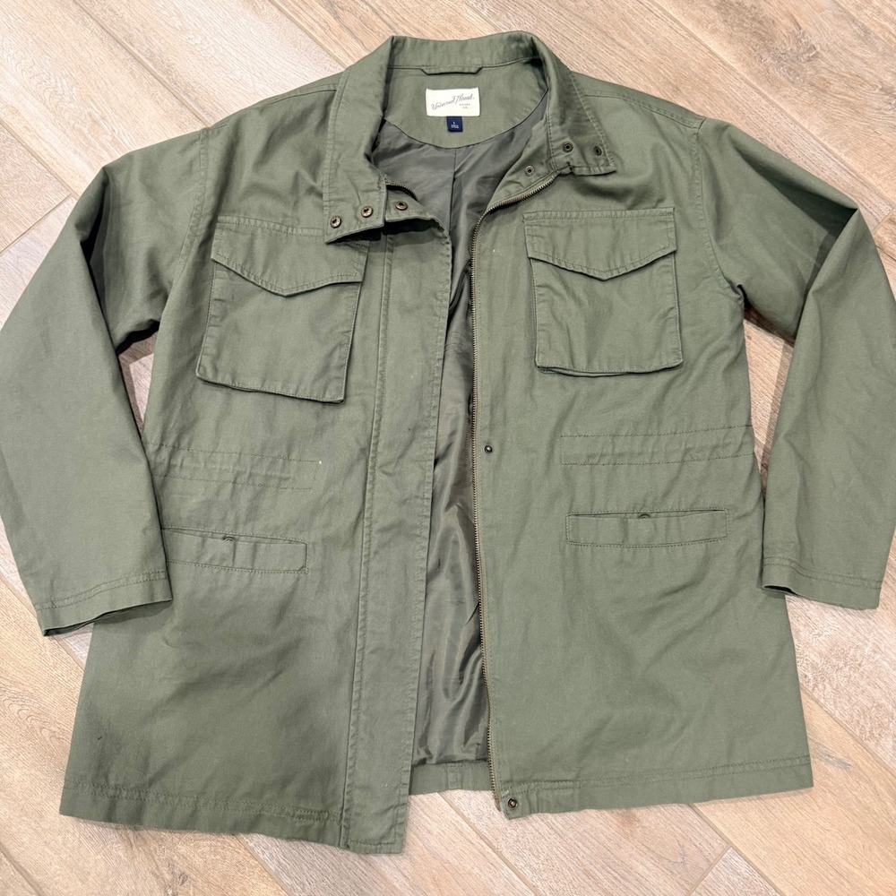 Universal Thread Womens Olive Green Utility Field Jacket Size L Cotton Twill